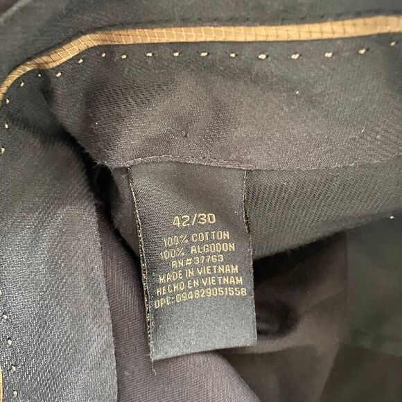 Axist men 42/30 pleated casual dressy chino pants 100% cotton black - Picture 7 of 12